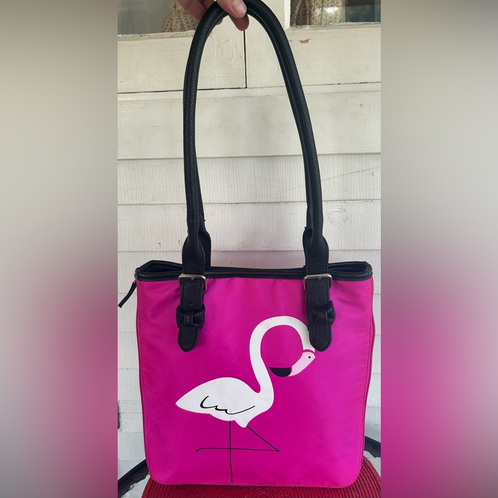 MIMOSA PINK FLAMINGO NYLON TOTE. EUC